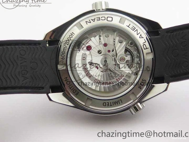 1221 Planet Ocean Pro Ceramic Bezel 45mm 1:1 OMF Best Edition On Rubber Strap A8500 (Black Balance Wheel) MoistureWicking 8136